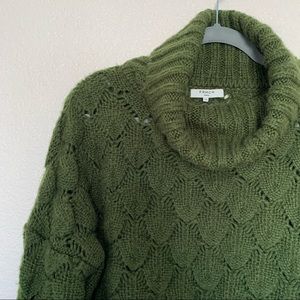 FRNCH Paris Bubble Stitch Open Knit Turtleneck Sweater